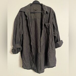 Croft & Barrow Button Up / Down Army Green Checkered Shirt
